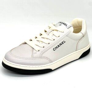 CHANEL 24K Leather Sport Runner Lace Up Sneakers Kicks Shoes Trainers